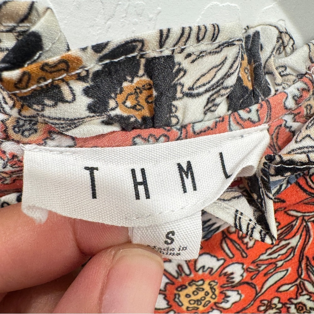 THML Floral Patchwork Blouse Womens Small Mixed M… - image 5